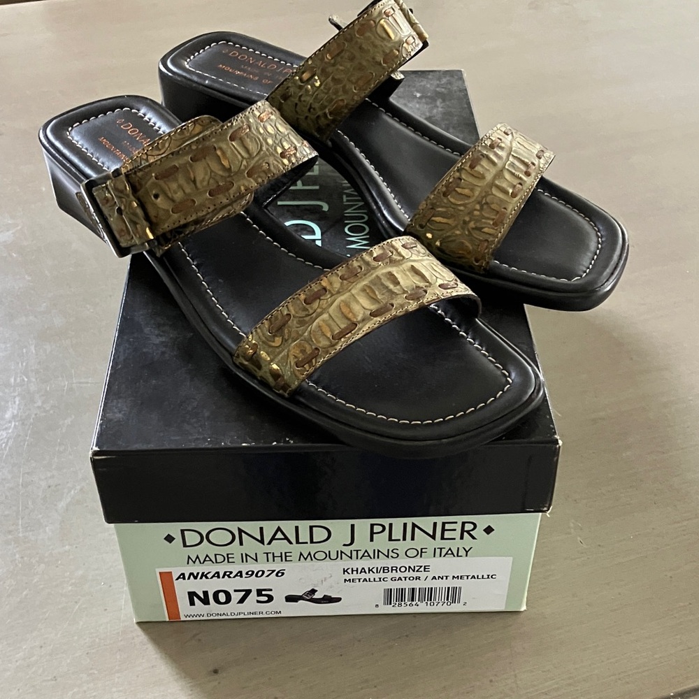 Donald J. Pliner Khaki Bronze Sandals